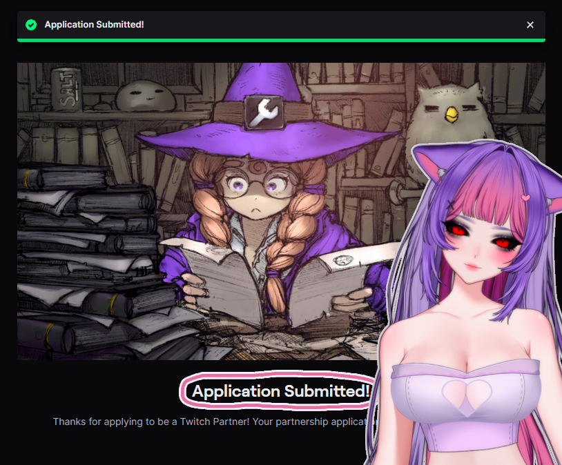 submitted my very first twitch partner application !! ╥ ᴗ ╥

i wouldn’t be here without all the love and support from my amazing community, wish me luck 🤞₊˚