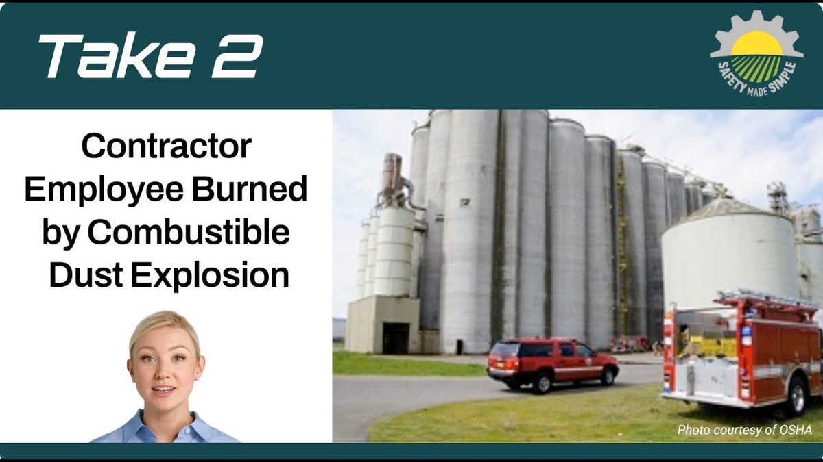 A contractor was burned in a dust explosion while working on a cement silo. Thankfully, a fall arrest system prevented a fatal accident, but damage was done – find out more as you watch this real-world incident to learn why protocols matter.
zurl.co/QnAb5