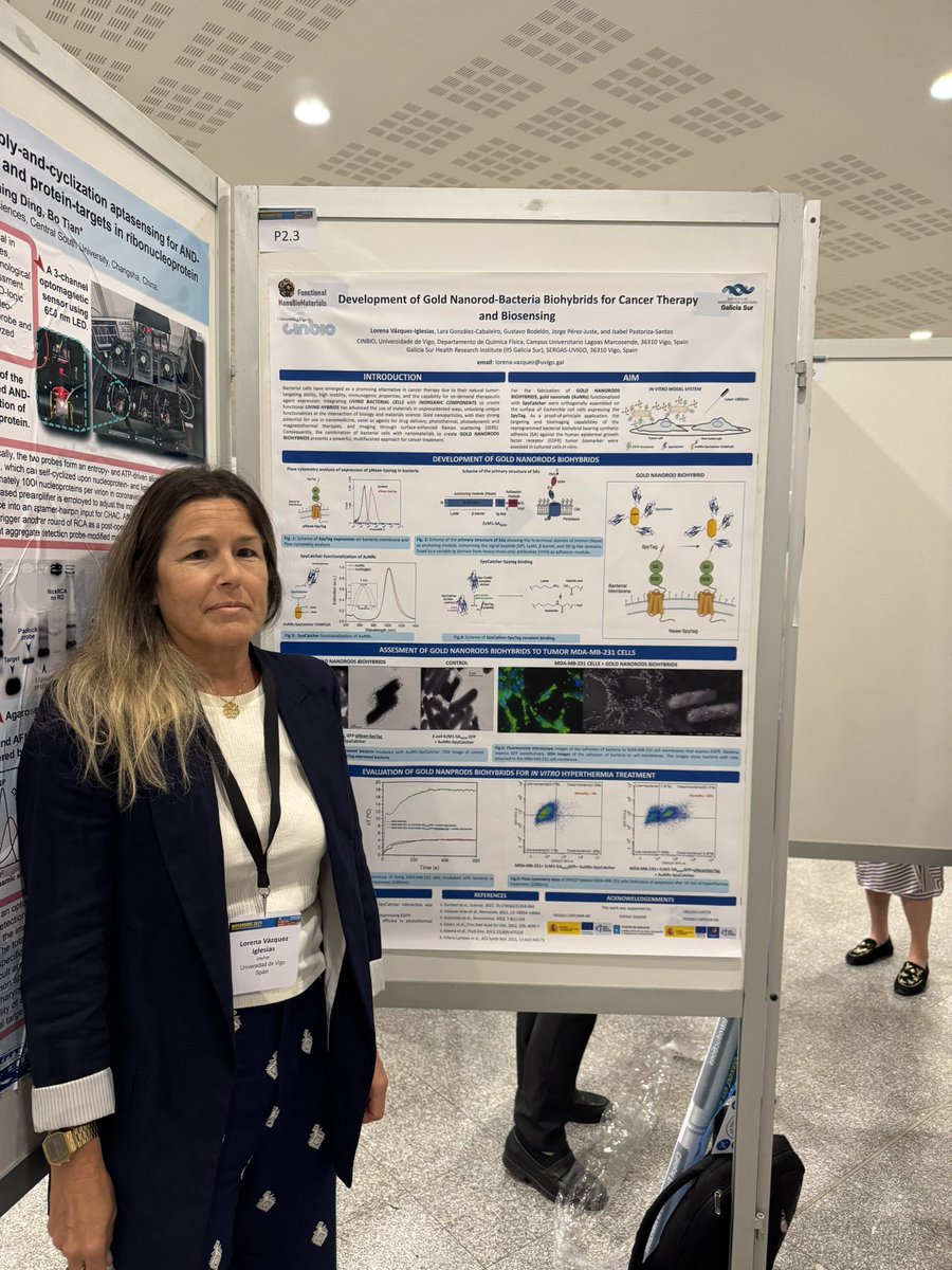 FunNanoBio's tweet image. Come and take a look at the póster of @LorenaVazquez_I at @Biosensors2025 about Gold nanorod-bacteria biohybrids for cancer therapy and biosensing 🤩🧫