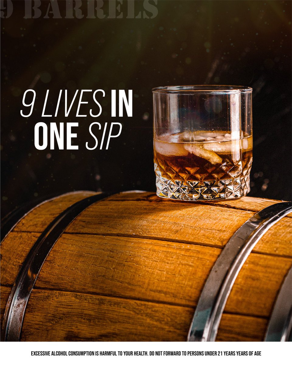 9barrels's tweet photo. Tired of living once in a lifetime?

Take a shot today with #9Barrels and recharge your life bars to 9 lives.

The best #Whisky The finest #Scotch 
Because one life just isn't enough. https://t.co/DW8WoHlQqx