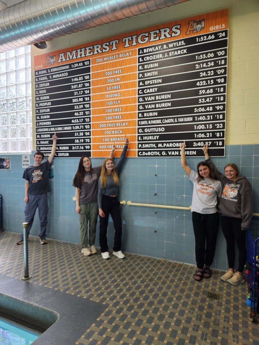 #transformationtuesday We had a few changes to make to our record board. Well done swimmers! 🏊‍♀️🏊‍♂️🐯👏👏👏 <a href="/AmherstCHS/">Amherst Central High School</a> <a href="/AmherstTigers1/">Amherst Athletics</a>