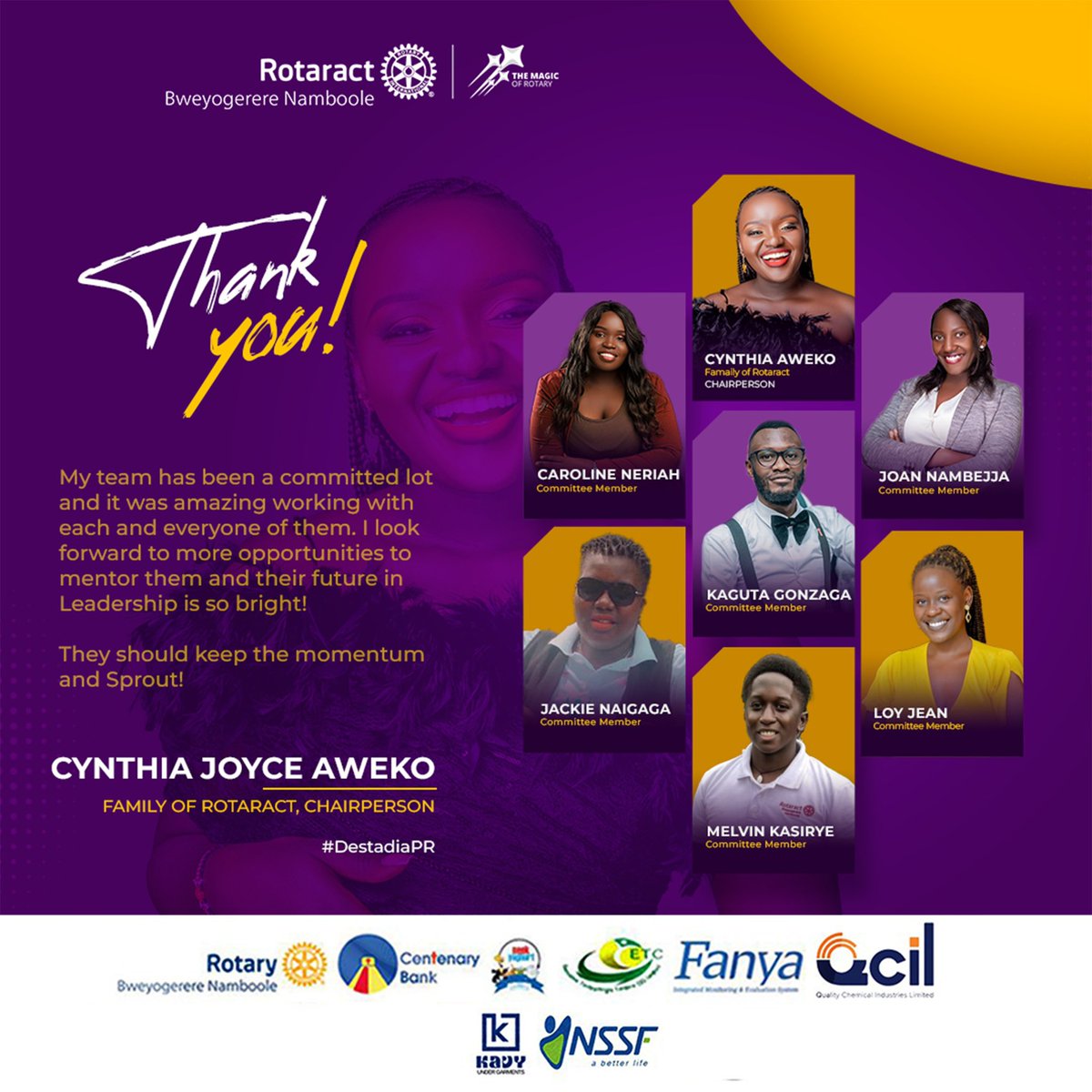 Destadia's tweet photo. As a new docket, we believe the Family of Rotaract docket has done an amazing job and we appreciate the togetherness brought about in the club by this docket
#RoadTo15thInstallation
#MomoInsta https://t.co/OTHwanYtPt