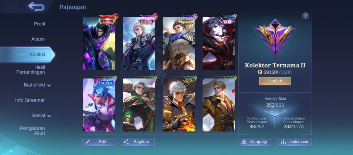 reigxen's tweet photo. Wts akun ml safe

Skin alu -star wars, thamuz kungfu, roger Transformers, floryn sanrio, lucybox rafaela, nata cc, roger m3, yin m-world, recall tas-tas &amp; ayam, low tier, dll.

Monsep allkos bisa ce 
Price? 270k
t. wts wtb acc ml #zonauang https://t.co/dpQrLs0q1D