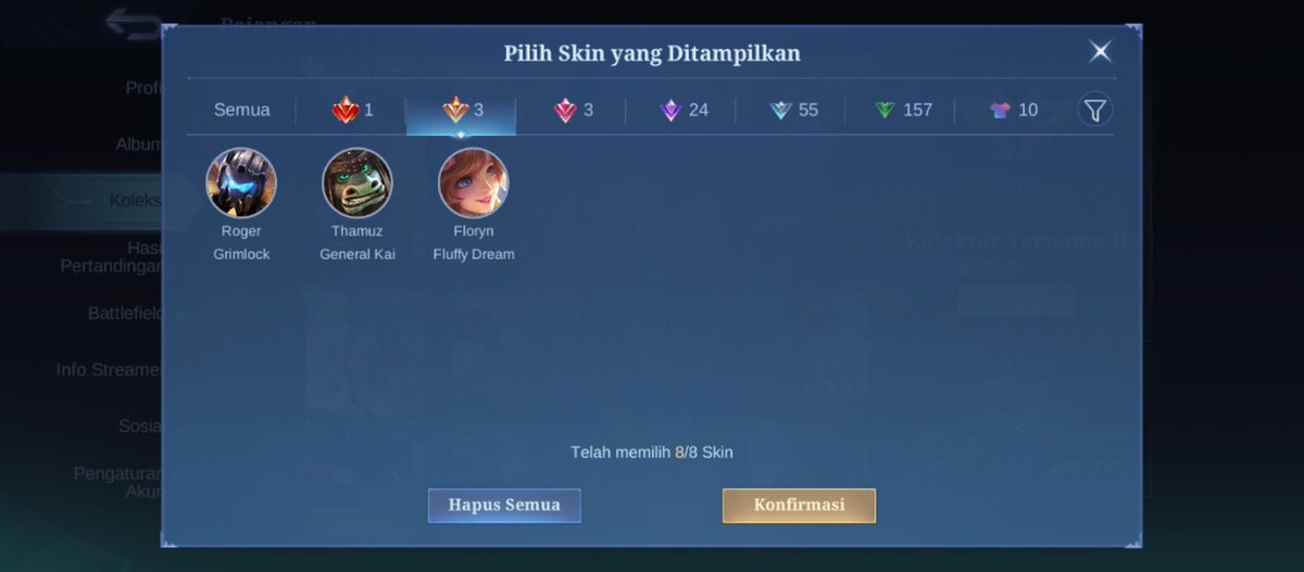 reigxen's tweet photo. Wts akun ml safe

Skin alu -star wars, thamuz kungfu, roger Transformers, floryn sanrio, lucybox rafaela, nata cc, roger m3, yin m-world, recall tas-tas &amp; ayam, low tier, dll.

Monsep allkos bisa ce 
Price? 270k
t. wts wtb acc ml #zonauang https://t.co/dpQrLs0q1D