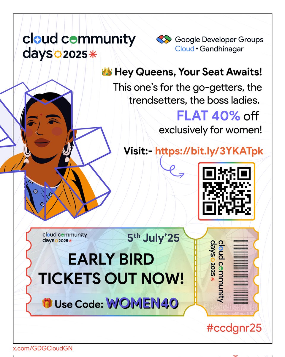 GDG Cloud Gandhinagar (@gdgcloudgn) on Twitter photo Wearing heels ๐ and deploying builds ๐.
Code like a queen ๐, debug like a boss ๐ผ. Your throne at CCD awaits ๐ชโจ
Hot girl summer? ๐ฅ๐ธ More like hot dev summer ๐ปโ๏ธ at CCD!
Book Your Tickets ๐๏ธ : (link in bio)
#CCDQueensEdition #WomenWhoCodeAndSlay ๐ฉโ๐ป๐
#CodeHerWay ๐ง ๐ ๏ธ Wearing heels ๐ and deploying builds ๐.
Code like a queen ๐, debug like a boss ๐ผ. Your throne at CCD awaits ๐ชโจ
Hot girl summer? ๐ฅ๐ธ More like hot dev summer ๐ปโ๏ธ at CCD!
Book Your Tickets ๐๏ธ : (link in bio)
#CCDQueensEdition #WomenWhoCodeAndSlay ๐ฉโ๐ป๐
#CodeHerWay ๐ง ๐ ๏ธ