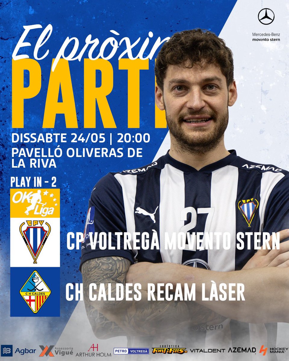 Club Patí Voltregà-Movento Stern (@cpvoltrega) on Twitter photo 🔵⚪️ 𝐄𝐋 𝐏𝐑𝐎𝐗𝚰𝐌 𝐏𝐀𝐑𝐓𝚰𝐓
Partit decisiu per entrar a Europa. Vine a animar l’equip 🤍💙
💪🏻 Ho farem!
📆 24/05 - 20:00h
🆚 <a href="/chcaldes/">Recam Làser CH Caldes</a>
📍 Pav. Oliveras de la Riva
#forçamàgic #voltregà #OKLiga #saciganxoteam 🔵⚪️ 𝐄𝐋 𝐏𝐑𝐎𝐗𝚰𝐌 𝐏𝐀𝐑𝐓𝚰𝐓
Partit decisiu per entrar a Europa. Vine a animar l’equip 🤍💙
💪🏻 Ho farem!
📆 24/05 - 20:00h
🆚 <a href="/chcaldes/">Recam Làser CH Caldes</a>
📍 Pav. Oliveras de la Riva
#forçamàgic #voltregà #OKLiga #saciganxoteam