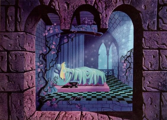 screendisney's tweet image. sleeping beauty’ concept art by eyvind earle 🥀