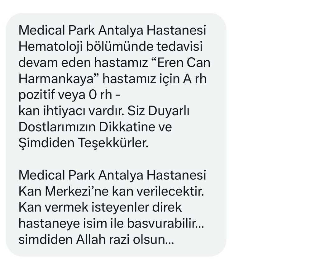 _guvenkaya's tweet photo. Antalya Medical Park hastanesi.

İmkanı olan kişilerin destek olması rica olunur.

#bist100 #xu100 #BORSA #antalya #viop #ALTIN #BTC https://t.co/ptotDr73cV