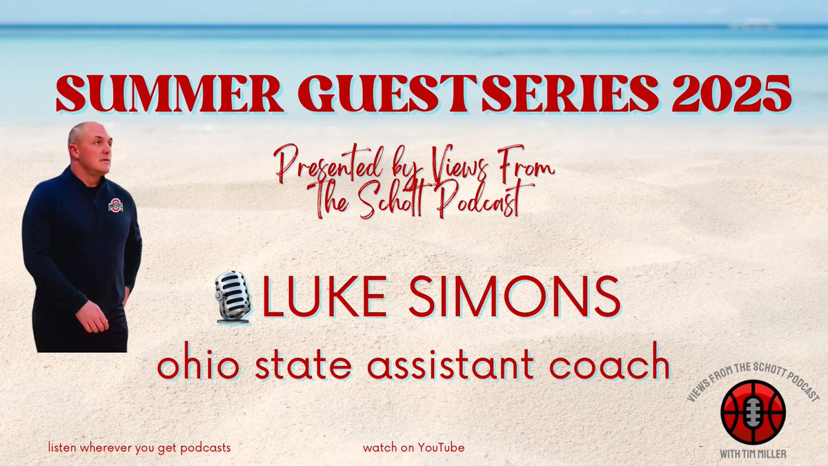 Views From The Schott Podcast (@theschottpod) on Twitter photo Luke Simons (<a href="/CoachLSimons/">Luke Simons</a>) ✅
Ohio State’s second-year assistant coach will join the show for the first time 🎙️
Who else do you want to hear from? Tag them below ⬇️ Luke Simons (<a href="/CoachLSimons/">Luke Simons</a>) ✅
Ohio State’s second-year assistant coach will join the show for the first time 🎙️
Who else do you want to hear from? Tag them below ⬇️