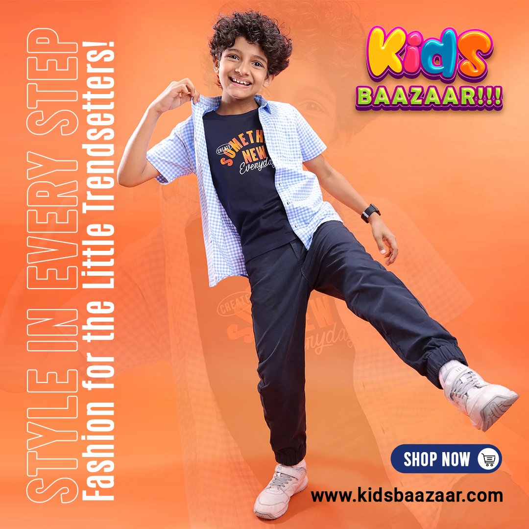 Let your little champs shine bright with <a href="/KidsBaazaar/">Kids Baazaar</a>  latest fashion collection! 💫 Whether it’s playtime, party time, or casual outings.

#KidsFashion #KidsStyle #Trendsetters #FashionForKids #KidsWear #StylishKids #LittleIcons #ShopNow #ComfortAndStyle #KidsBaazaar #CoolKids