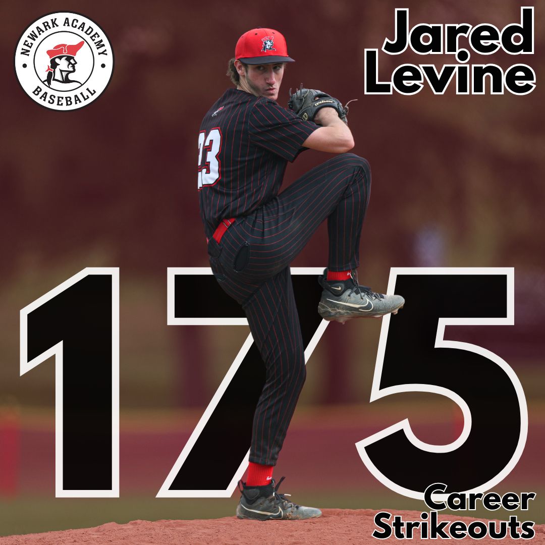 Shoutout to baseball senior Jared Levine for passing 175 career strikeouts on the mound yesterday! He tallied 8 Ks on the day, bringing his season total to 48 so far 🔥⚾️

Big-time milestone — congrats, Jared!

#NAallday #NewarkAcademy