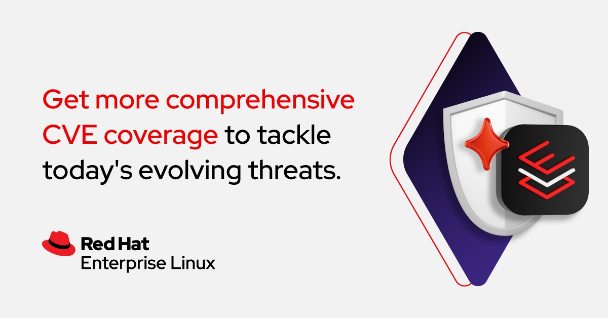 Red Hat is enhancing the security responsiveness for Red Hat Enterprise Linux in a two-part approach to better address #security and compliance concerns: 

1️⃣: Expanding RHEL Extended Update Support (EUS) and Extended Life Cycle Support (ELS) coverage of CVEs to include a CVSS