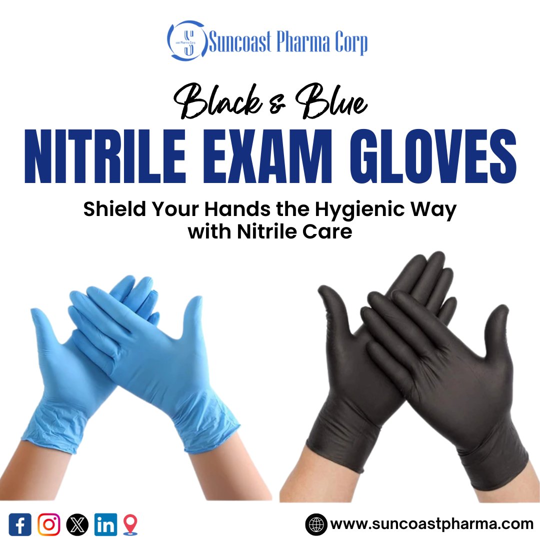 Suncoast_Corp's tweet photo. Experience the perfect blend of safety and comfort with our nitrile exam gloves. Trusted by professionals, Suncoast Pharma Corp. ensures top-tier protection for healthcare, labs, and daily use.

Website : https://t.co/s2YkY7C8g7

#SuncoastPharma #NitrileGloves #MedicalGloves https://t.co/qMyQSDfOA1