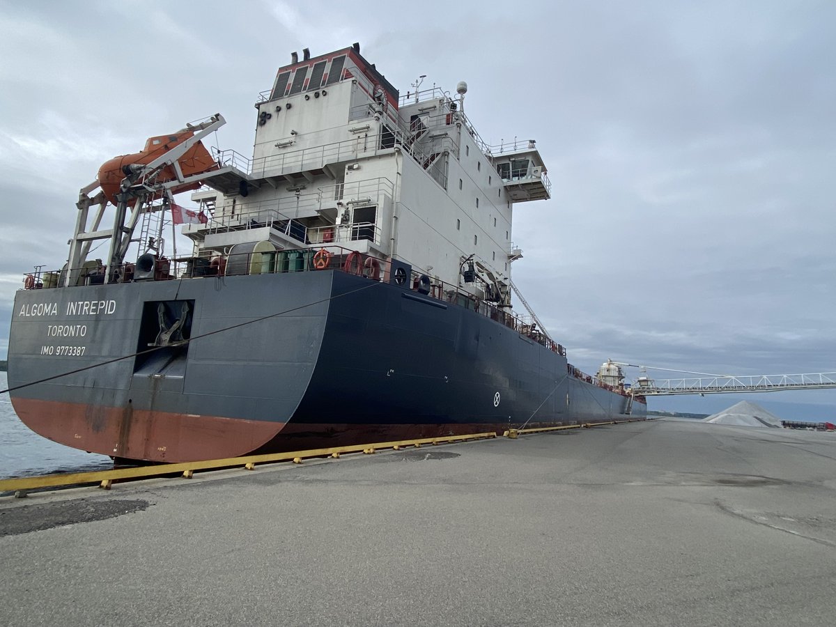 Welcome to the Algoma Intrepid arriving this morning to unload salt. <a href="/LogistecGroup/">LOGISTEC</a> , <a href="/AlgomaCentral/">Algoma Central</a>