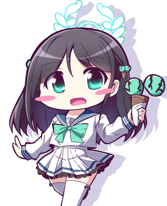 SDアイリちゃん チョコミント! アクスタにしたけど公開してなかったので今更ながら #ブルアカ #ブルーアーカイブ #栗村アイリ 