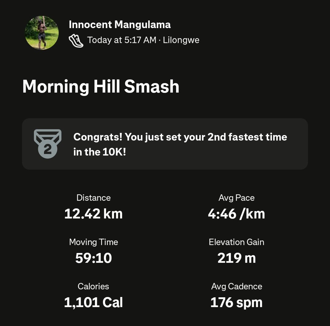 IrvinMangulama's tweet photo. Wednesday Hill Smash
#FetchYourBody2025 #IPaintedMyRun #RunWhileYouCan https://t.co/0KUUflRPtS