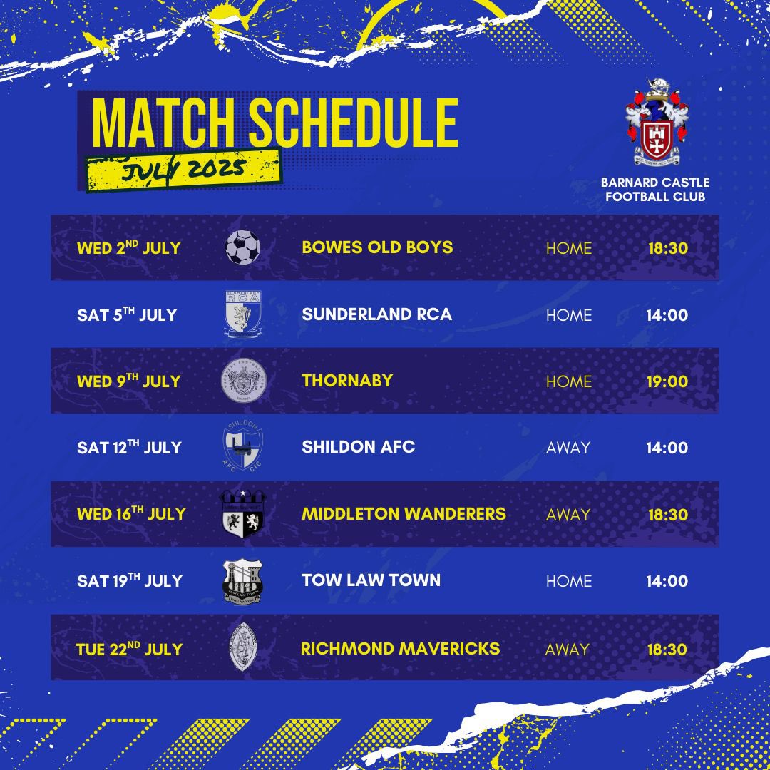 📢 Pre-Season fixtures confirmed 👀 

Here’s where you can catch us in action this July 💙💛

#UTB