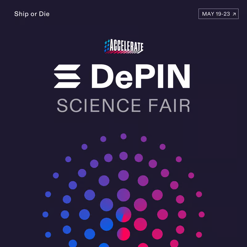 Come say hey at the <a href="/solana/">Solana</a> Accelerate DePin Science Fair today! <a href="/neilc_dawn/">Neil Chatterjee</a> and I will be hanging out chatting <a href="/dawninternet/">DAWN</a>, and maybe we have some hardware to show off as well...