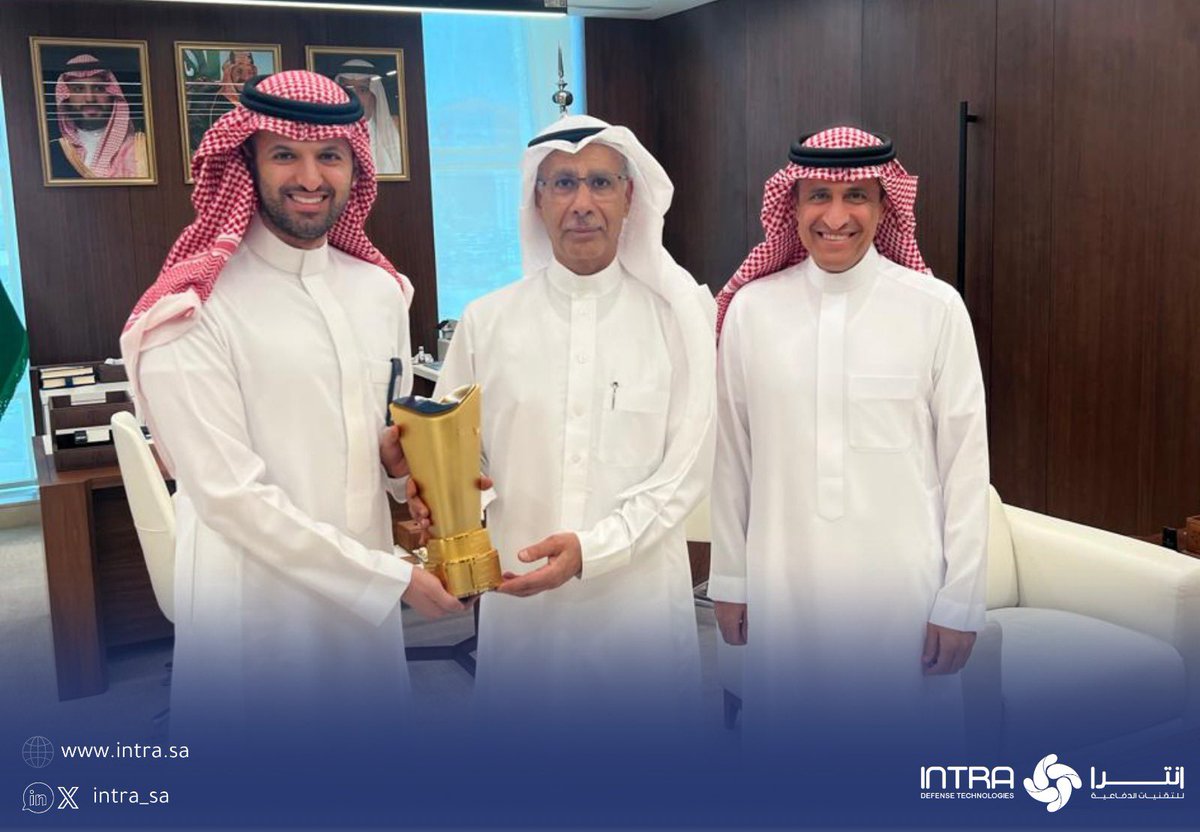 تتقدم شركة <a href="/Intra_sa/">انترا للتقنيات الدفاعية</a> بخالص الشكر والتقدير للهيئة العامة للصناعات العسكرية <a href="/GAMI_KSA/">الهيئة العامة للصناعات العسكرية</a> على دعمها وثقتها بالشركات الوطنية.
ونؤكد التزامنا بمواصلة الإسهام في تعزيز المحتوى المحلي، وتمكين الكفاءات الوطنية، دعمًا لمستهدفات التوطين، وتحقيقًا لرؤية المملكة 2030.

#جائزة_المحتوى_المحلي
