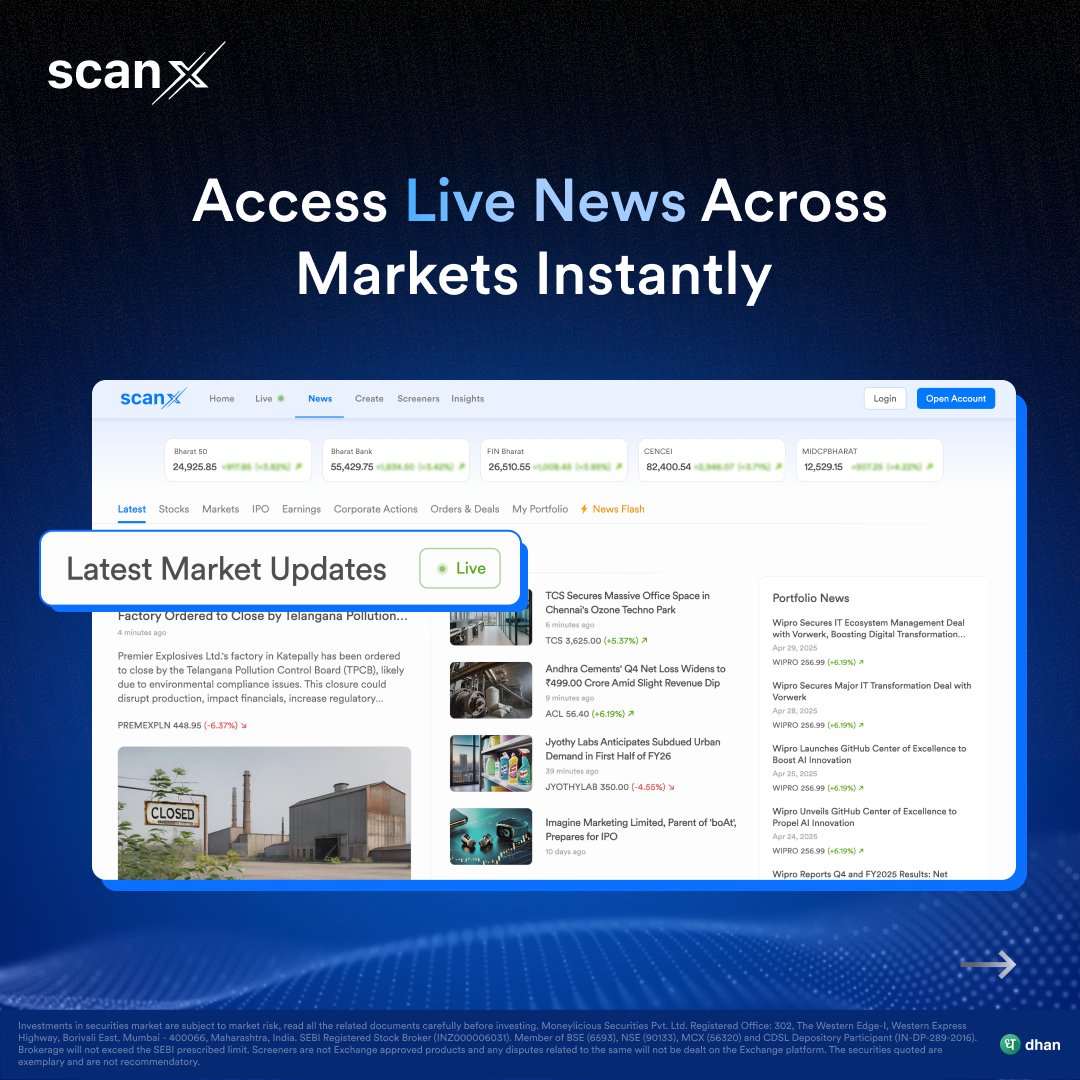 scanx_trade's tweet photo. Finding market opportunities just got easier!

ScanX lets you screen, analyze &amp; execute in one place

- Create Custom Screeners with 200+ Filters
- Explore Popular Fundamental &amp; Technical Screeners &amp; more