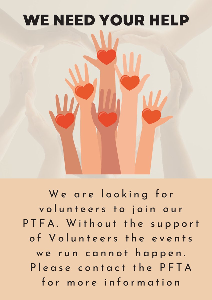 DaneRoydPTFA's tweet photo. Volunteers 🚨

We are in need of support from volunteers - please complete the attached survey to confirm if you can help (no matter how big or small!!)

Without volunteers we can’t run events 

https://t.co/bu4TAL3LC6

@DaneRoydSchool https://t.co/UZgiWCiwkO