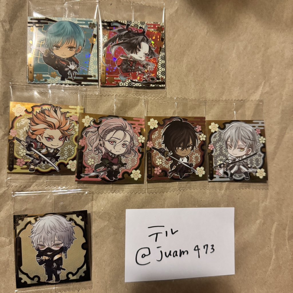 juam473's tweet photo. 【交換】刀剣乱舞　にふぉるめーしょん　ウエハース　シール　にふぉるめ

譲→画像参照

求→肥前、土佐、主従

一期一振、小烏丸は土佐との交換、小烏丸は主従との交換も可。相互ミニレター対応可。 https://t.co/W59rnw84oZ