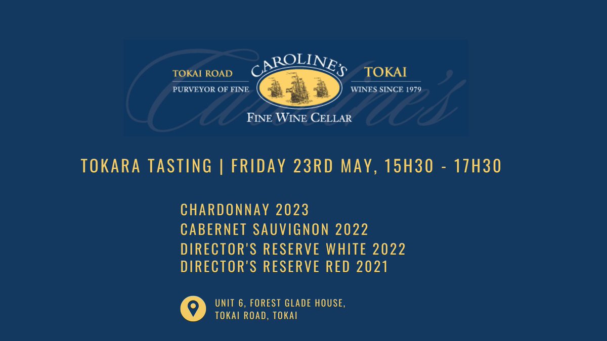Tokara Wine & Olive Farm (@tokarawine) on Twitter photo Join us this Friday at Caroline’s Tokai store for a Tokara tasting! We’ll be pouring our Chardonnay 2023, Cabernet Sauvignon 2022, Director’s Reserve White 2022 & Director’s Reserve Red 2021. Elegant, expressive wines — perfect for autumn sipping.
#WineTasting <a href="/CFWCStrandStr/">Caroline's Sea Point</a> Join us this Friday at Caroline’s Tokai store for a Tokara tasting! We’ll be pouring our Chardonnay 2023, Cabernet Sauvignon 2022, Director’s Reserve White 2022 & Director’s Reserve Red 2021. Elegant, expressive wines — perfect for autumn sipping.
#WineTasting <a href="/CFWCStrandStr/">Caroline's Sea Point</a>