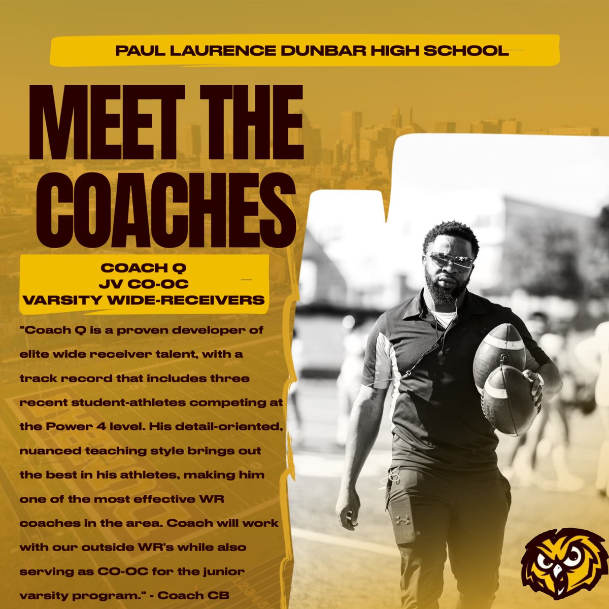 Coach Q (@coachqwr) on Twitter photo Beyond thankful for the opportunity to join the historic Dunbar Poets football program!
Let’s get to work! <a href="/PPO3FB/">Dunbar Poets Football</a> Beyond thankful for the opportunity to join the historic Dunbar Poets football program!
Let’s get to work! <a href="/PPO3FB/">Dunbar Poets Football</a>