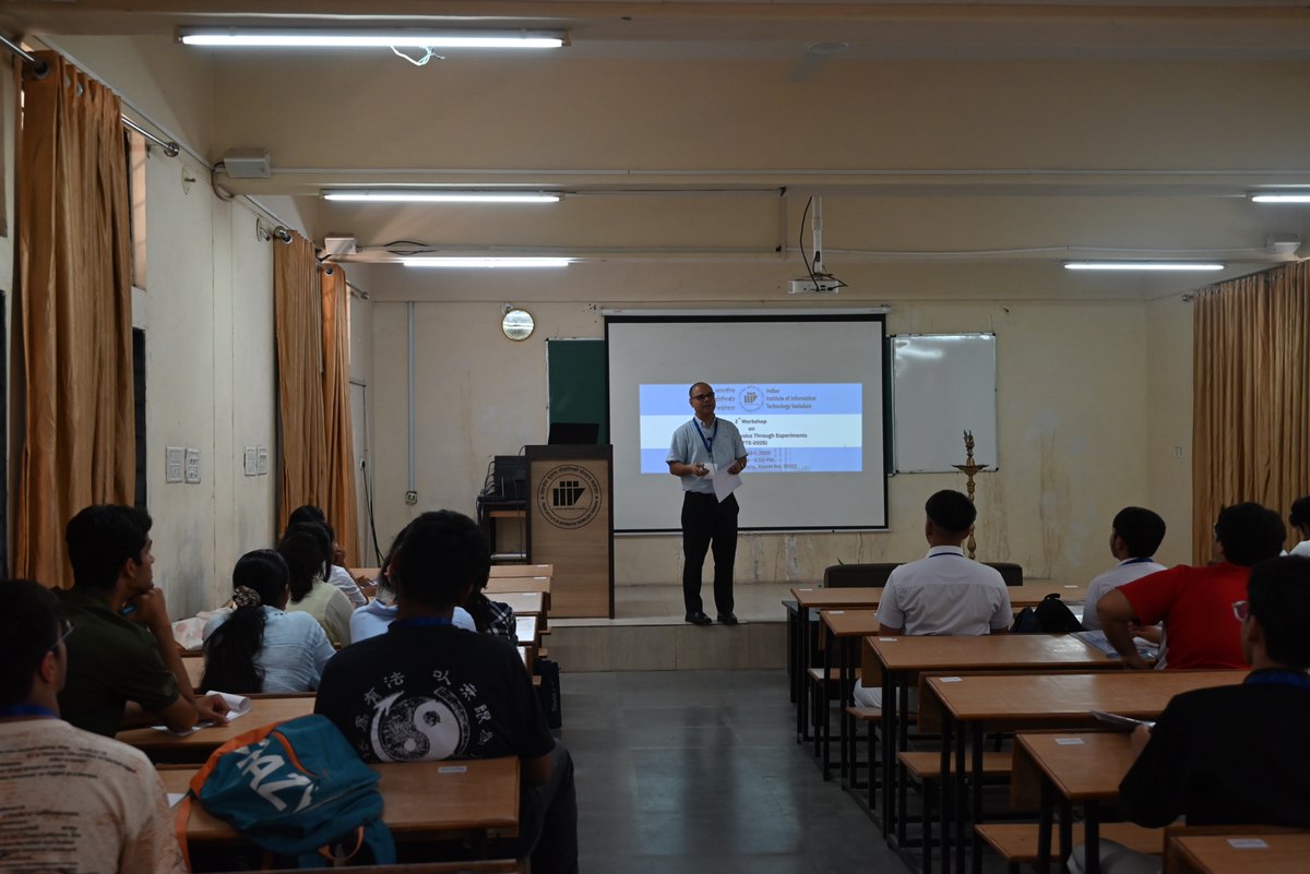 IIITVadodarasm's tweet photo. 🔬 UPTE-2025 — a 2-day hands-on physics workshop — was inaugurated today by Prof. Dharmendra Singh, Director.
Students from schools across Gandhinagar are exploring physics through live demos & interactive labs!
#UPTE2025 #PhysicsWorkshop #STEM #Gandhinagar https://t.co/qR3kjQ1Qa9