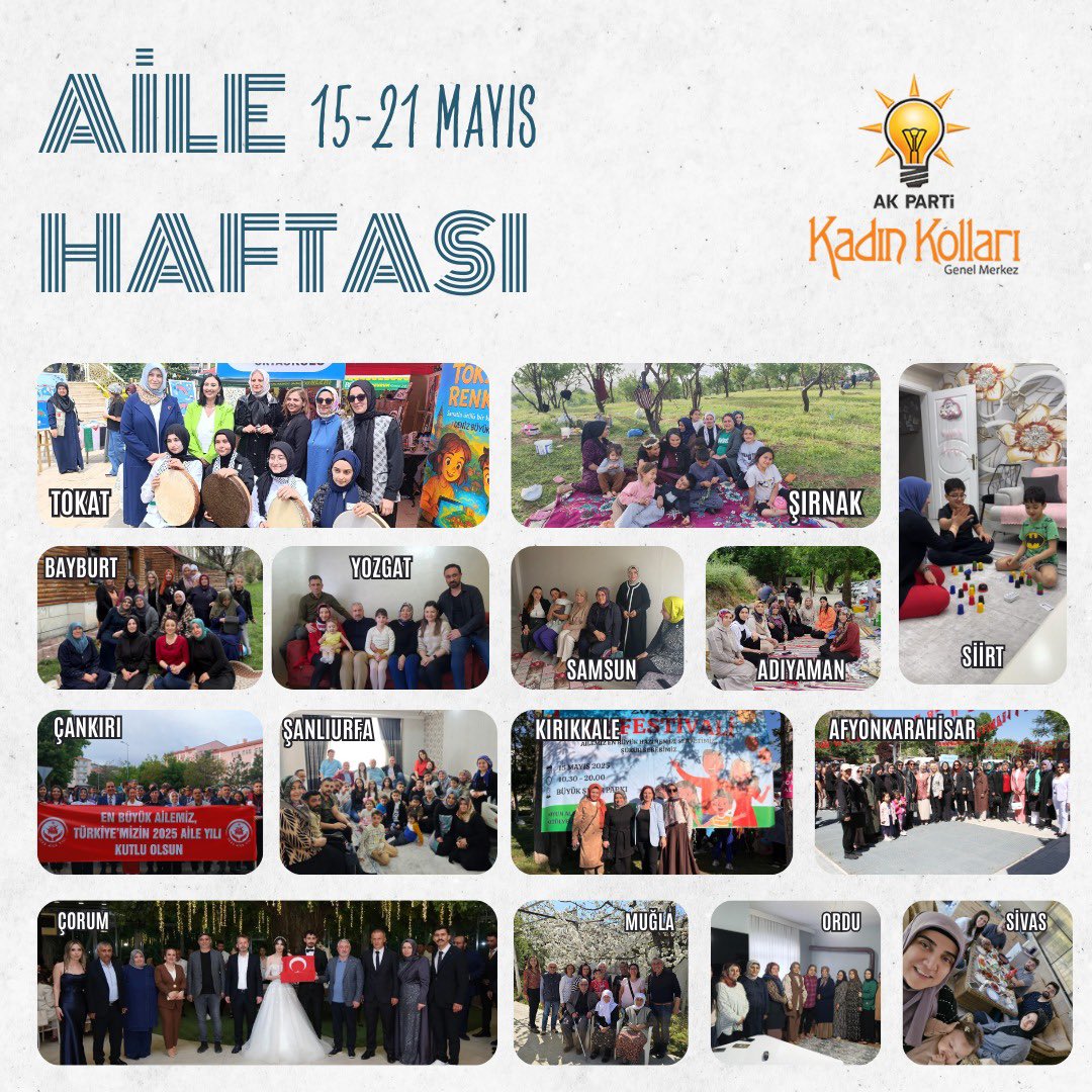 AKKADINGM's tweet photo. Aile Haftası vesilesiyle 81 ildeki Kadın Kolları Teşkilatlarımız, aile kurumunu korumaya, güçlendirmeye ve toplumsal dayanışmayı artırmaya yönelik ziyaretler ve etkinlikler gerçekleştirdi.

Aile güçlü bir toplumun en önemli dayanağıdır. Sevgi, saygı ve dayanışmayı kuşaktan kuşağa taşıyan tüm ailelerimizin #AileHaftası kutlu olsun.