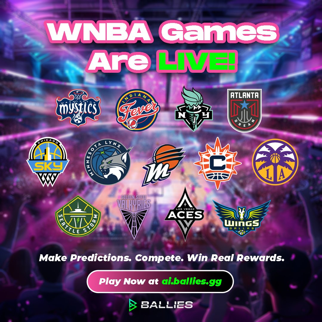 BalliesUniverse's tweet image. 🏀 WNBA Games are LIVE on Ballies AI!

Make your predictions, compete with others, and win real money.
Smarter picks. Real rewards.

🔥 Test the AI vs your instincts — right now.
👉 ai.ballies.gg

#WNBA #SportsPredictions #AIinSports #BalliesAI