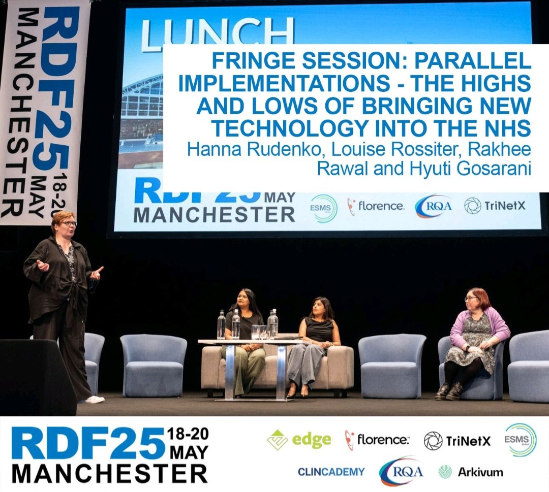 UHLPharmacy's tweet photo. Great work from our clinical trials team delivering a presentation and holding a panel for questions at  RDF25 over the past weekend.
With representation for Louise, Rakhee, and Hyuti, who are 6 of UHLs clinical trials and project management teams
#pharmacy #ClinicalTrial #RDF25 https://t.co/IPiI7TnQyT