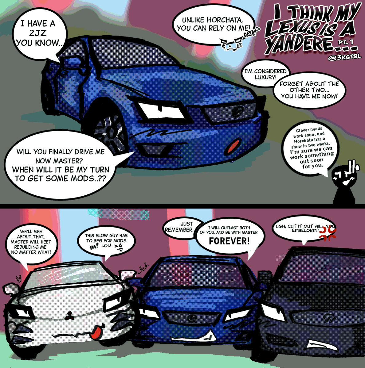 3KGTSL's tweet photo. "I Think My Lexus is a Yandere..." #LEXUSIS 

When you have 3 cars, attention can be limited. When you're vying for time, seeing other cars being modified might make you jealous.. but the new project car has no idea he is the future daily...! #livingmachine https://t.co/rIjeUzx0n6