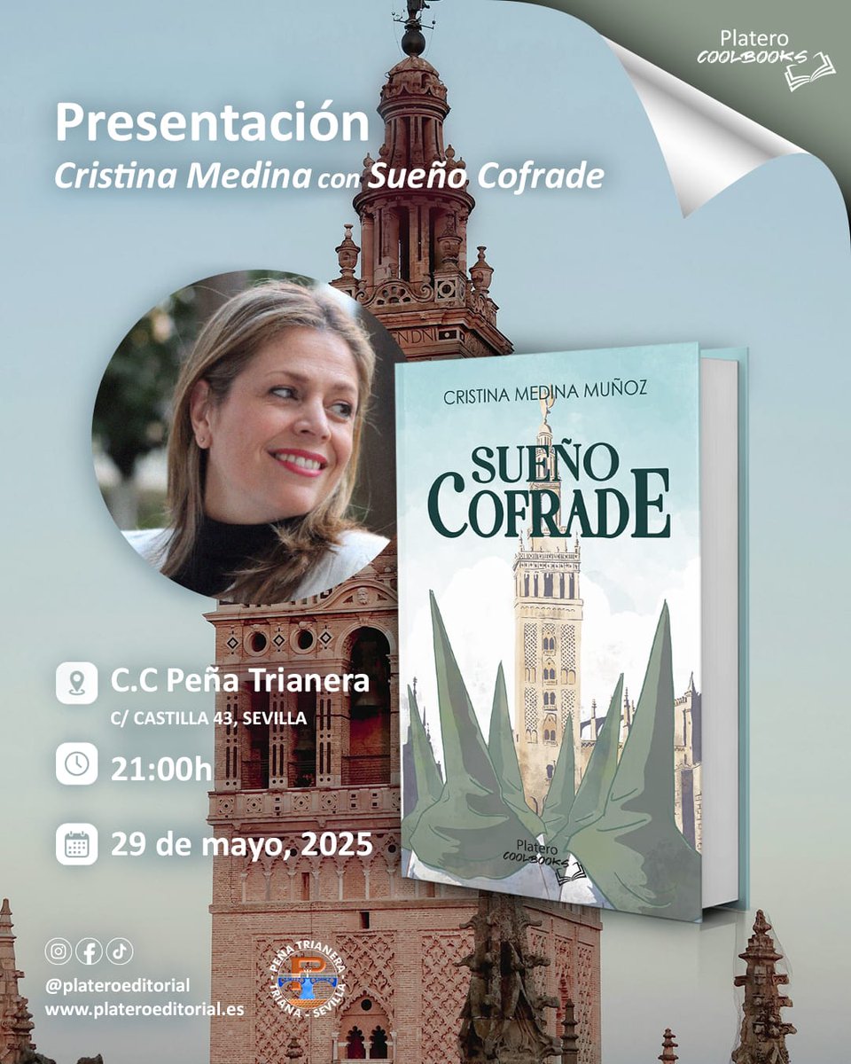El próximo Jueves 29 de mayo a las 21:00,  en nuestra sede, tendrá lugar la presentación del libro "Sueño Cofrade", escrito por Cristina Medina. Te esperamos.