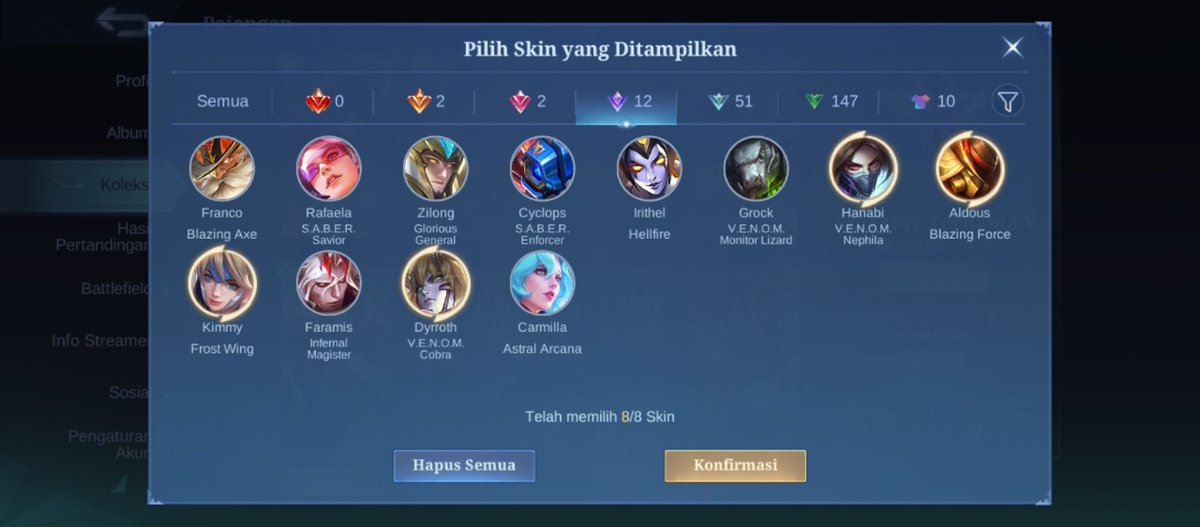 reigxen's tweet photo. Wts akun ml safe

Dirot &amp; karina kof, luckybox akai, haya asl, venom dirot hanabi grock, recall snowman, eliminasi K.O, hero &amp; emblem max, dll.

Monsep allkos bisa ce 
Price? 130k
t. wts wtb acc ml #zonauang https://t.co/xZSZT6yeux