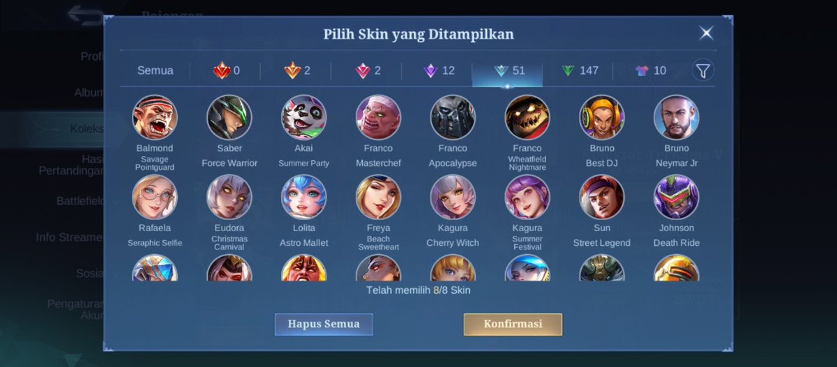 reigxen's tweet photo. Wts akun ml safe

Dirot &amp; karina kof, luckybox akai, haya asl, venom dirot hanabi grock, recall snowman, eliminasi K.O, hero &amp; emblem max, dll.

Monsep allkos bisa ce 
Price? 130k
t. wts wtb acc ml #zonauang https://t.co/xZSZT6yeux