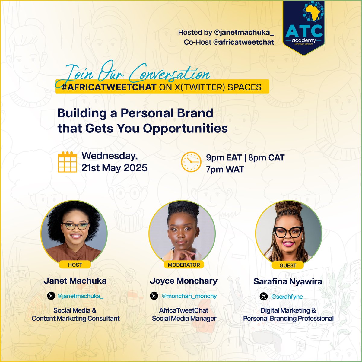 janetmachuka_'s tweet photo. Not everyone is building a brand attracts opportunities. Some will win and some will never. 

Opportunities don’t come to the loudest voice.

They come to the clearest one.

To build that brand that works for you:

📌Show your work.
📌Talk about your values.
📌Teach what you know.
📌Be clear about what you want.
📌Stay consistent.
📌Pay it forward 

After all, your brand is your open door. You have and must keep it visible, valuable and vocal be it online or offline. 

Come, take a virtual seat at our X space conversation tonight with @serahfyne, @Monchari_monchy & co-hosted by @AfricaTweetChat. She will teach you, give you examples and help you grab that opportunity whenever it comes. 

Space link: https://t.co/t4AJQDCqnp