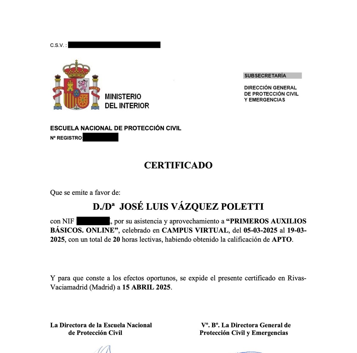 ¡También termino el curso como estudiante!
Agradezco enormemente a la Escuela Nacional de @ProteccionCivil por permitirme disfrutar de su gran calidad de materiales, docentes y coordinadores.
Y sí, el apagón del 28A bien pudo ser el examen final de la formación de #REMER ;-).