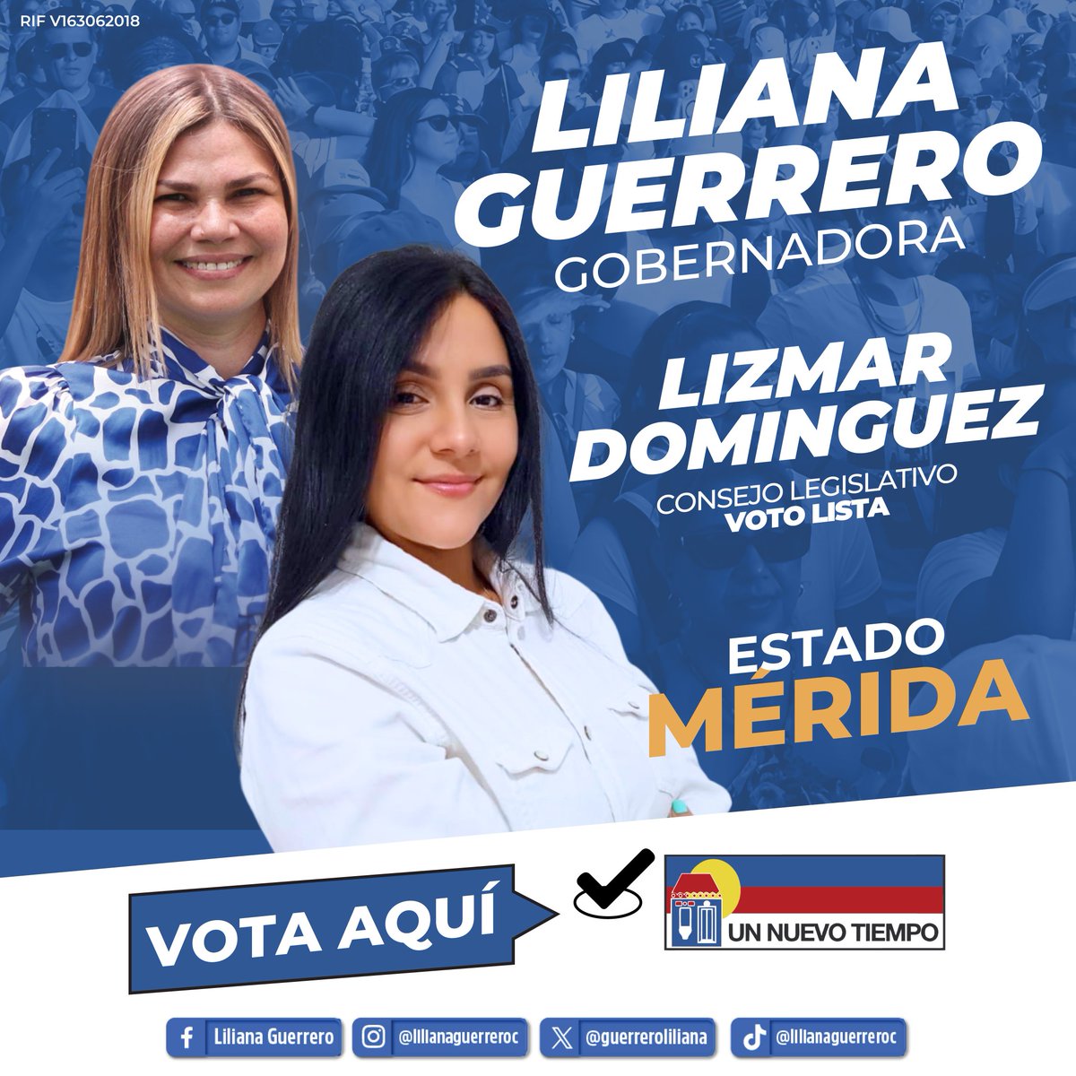 ¡Mérida es la Razón!
Lizmar Domínguez, licenciada en Educación, lleva su pasión por la enseñanza al Consejo Legislativo con <a href="/partidoUNT/">Un Nuevo Tiempo</a>. Junto a <a href="/guerreroliliana/">Liliana Guerrero</a>, unen amabilidad y progreso para Mérida.
Este #25Mayo, vota ¡Mérida es la razón! 
#meridaeslarazon #unnuevotiempo