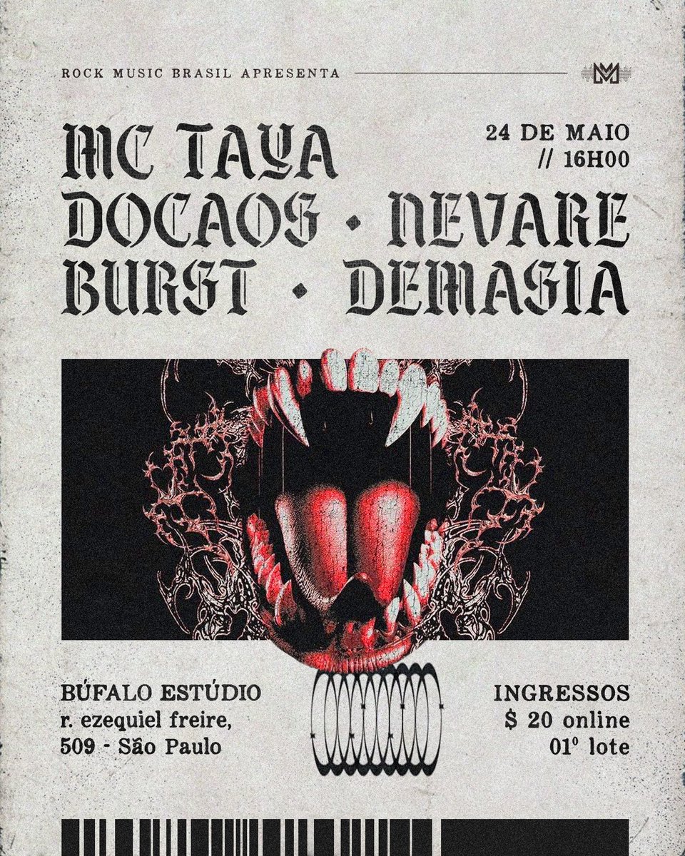 docaosbr's tweet photo. SÁBADO AGORA OLHA ESSE LINE —
e essa aqui é só pra vocês meus tuiteiro: cupom DOCAOS pra ganhar um desconto no ingresso
👉 https://t.co/PcqtOqiUoq
@mctayaa @nevareoficial @BURSTINTOFlRE #demasia https://t.co/t9rk57ztzi