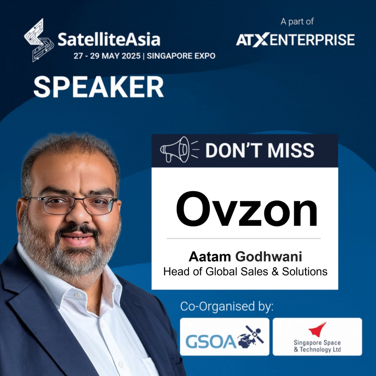 Our Head of Global Sales &amp; Solutions, Aatam Godhwani, will be attending SatelliteAsia and speaking at the GSOA panel "Transforming Connectivity: New Business Models and Evolving Technologies" at the Satellite Industry Forum during SatelliteAsia in Singapore!

🗓️ Wednesday, 28 May