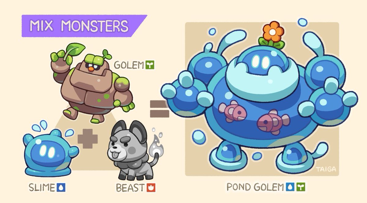 taiga080521's tweet photo. Mix Monsters💧🌱🔥 https://t.co/GUbTNeIZuK