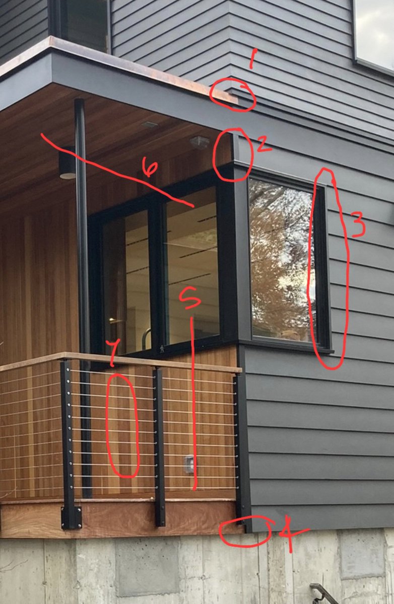 1. Copper coping lines up with top part of built-up belt course, and ...