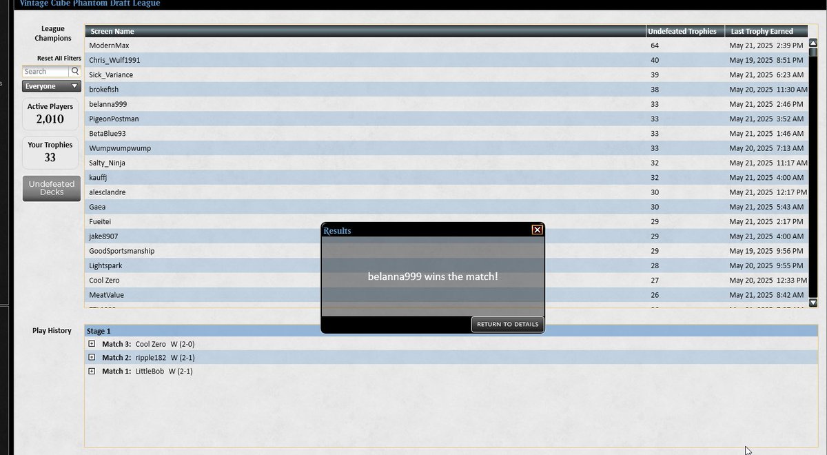 trophy #33 w/ weird control ... can we end this season in the top 5?