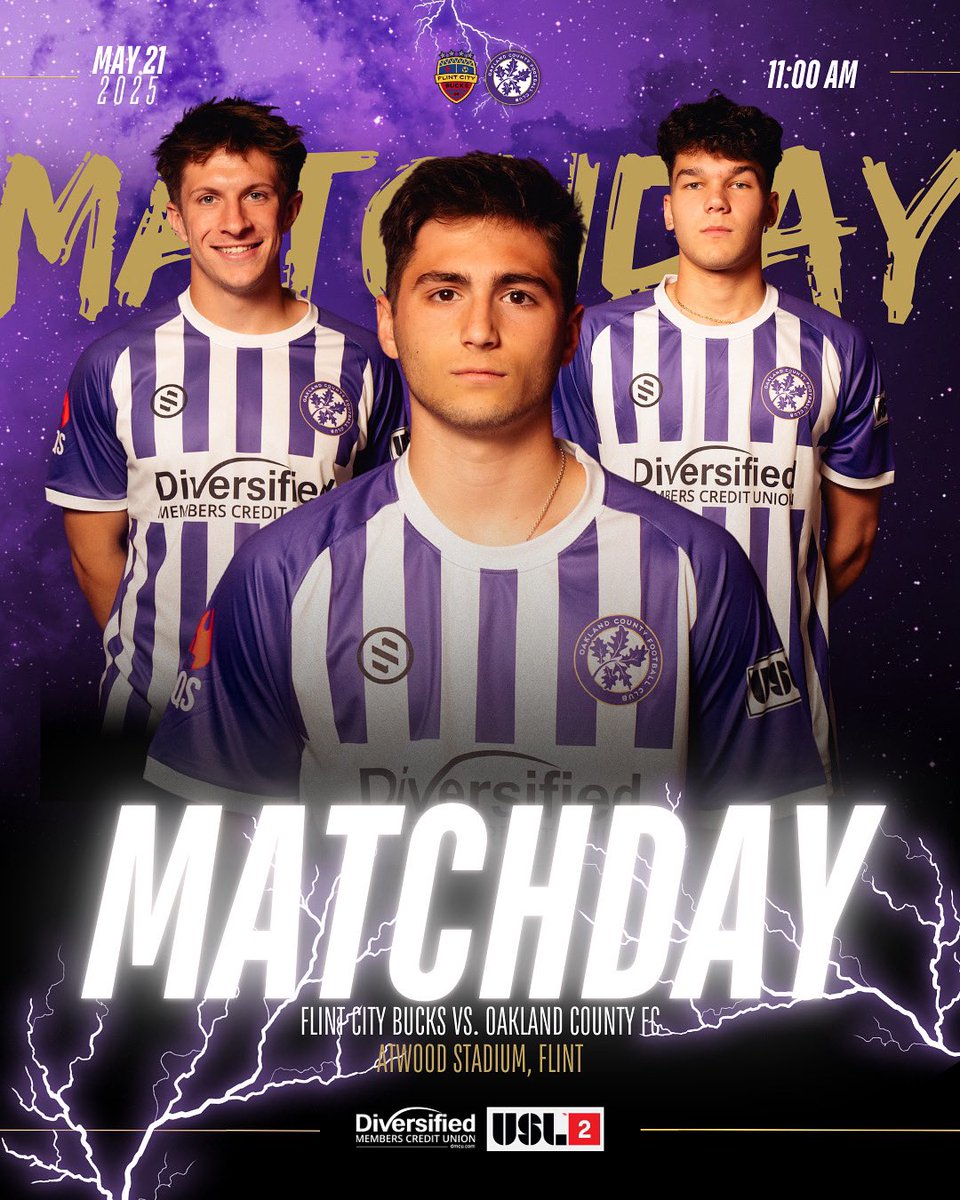 It’s an #AwayDays Matchday! The squad hits the road to face <a href="/FlintCityBucks/">Flint City Bucks</a> for our first and only matchup this season. ⚔️

⚽️: 11:00 AM
🏟️: Atwood Stadium, Flint

90 minutes. All gas.

🎥 Watch live: sportsengineplay.com/USL/Flint-City…

#BleedPurple