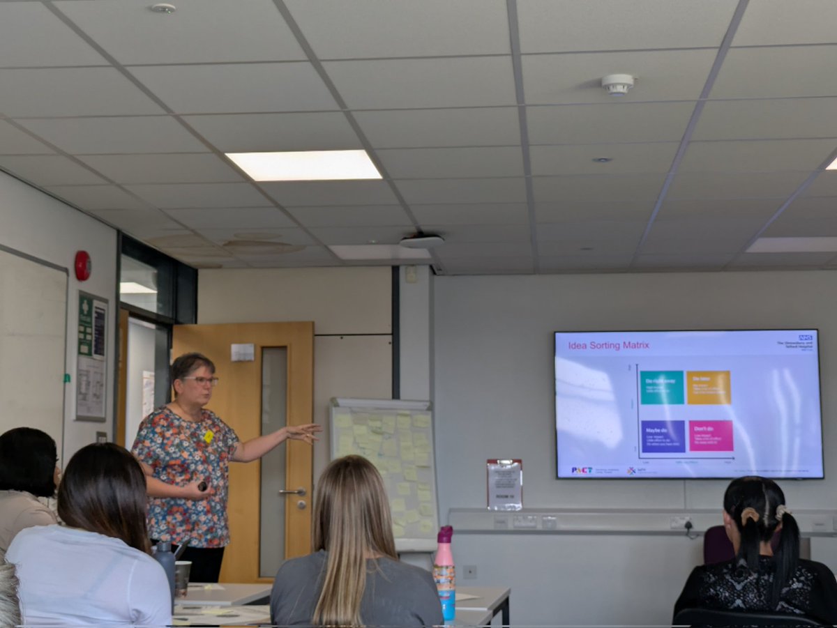 Gemma discussing the idea sorting matrix on our SaTH Improvement Fundamentals course today