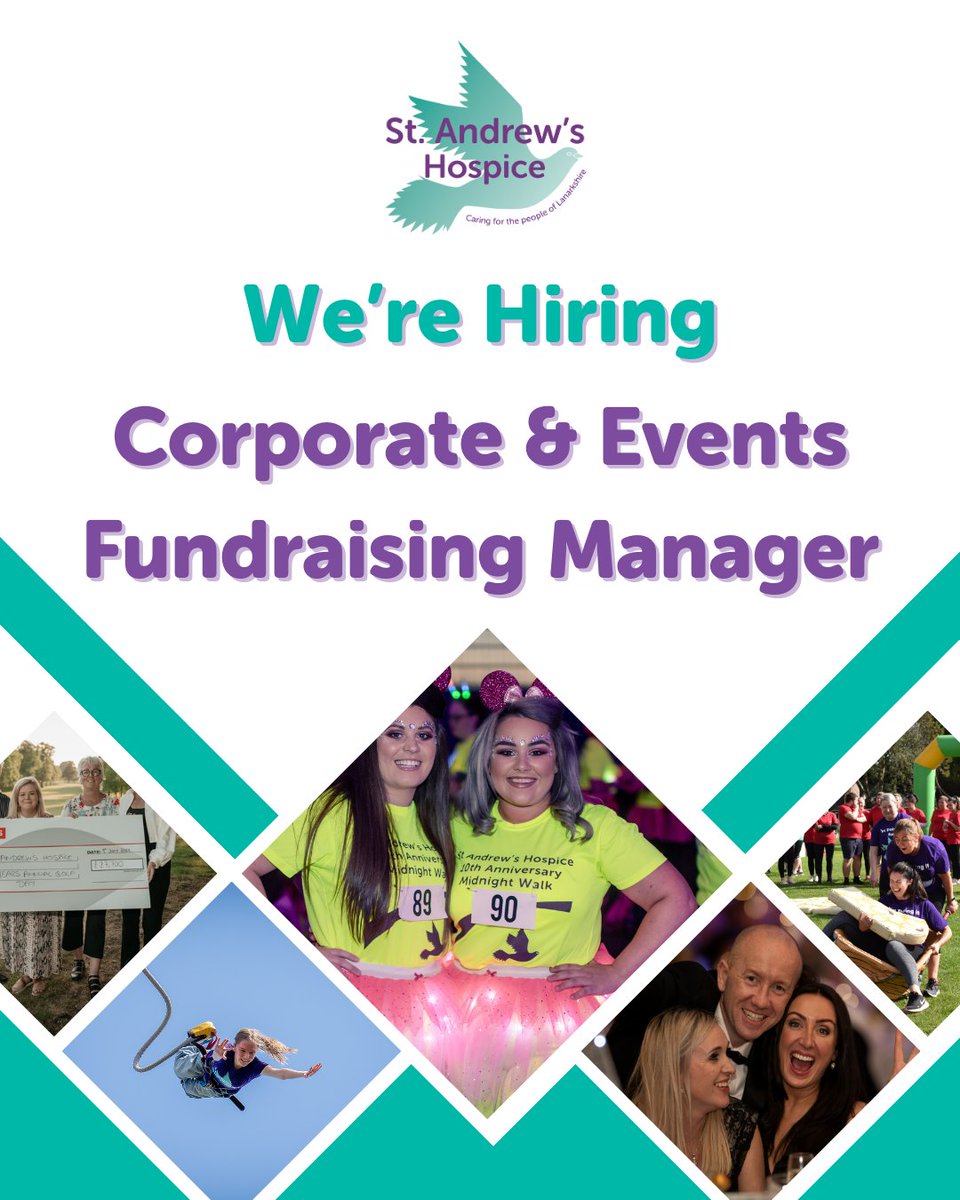 St Andrew’s Hospice is looking for an inspiring and results-driven Corporate and Events Fundraising Manager to join our Corporate and Events team. 

Apply today at st-andrews-hospice.com/corporate-even…