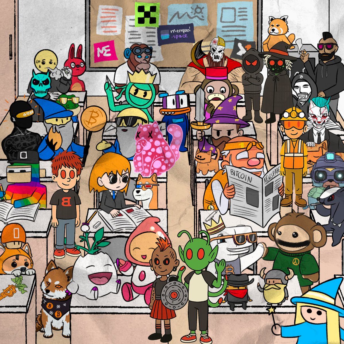 GM GM to all the real ones out here.

Tomorrow, 6 new laser-eyed mates join the Class of 2025 for Runes &amp; Ordinals. 🔴🔴

Can you spot the newcomers already?