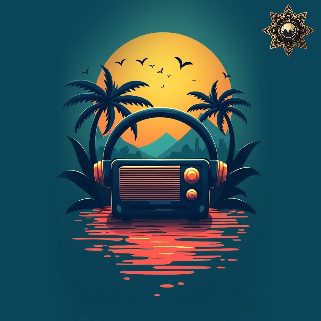 usca_college's tweet photo. A #vintage #radio with headphones in a #tropical #sunset #waterscape—#serene &amp; #nostalgic.
Visit: https://t.co/eHXsOlkYBM
#Design #Animation #Film #GraphicDesign #FilmProduction https://t.co/0Qj2ceJT9I