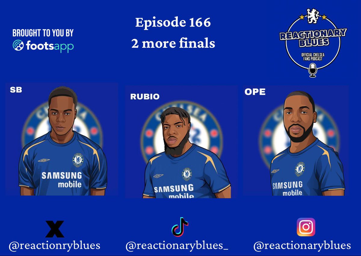 reactionryblues's tweet photo. 🚨NEW #RbPod 🚨

#166: 2 More Finals 
🎙️-@ope_alabi,@rubioluis02,@_sbgrind and Feyi

🗣️Cucu to the rescue AGAIN 
🗣️Reece James wonderful assist 
🗣️Showdown at the City Ground preview and transfer links

🎧: https://t.co/hY8O9cBG9c
🍏: https://t.co/RLHjdFlxvN https://t.co/Py4WT0pLVB